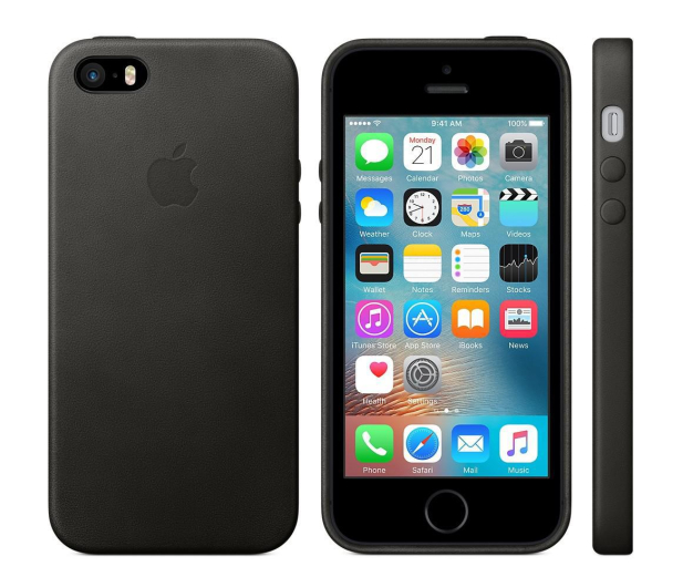Apple Leather Case do iPhone SE czarny - 299550 - zdjęcie 2